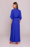 Stylove S406 wiskozowa sukienka maxi niebieska tył