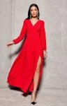 Roco 0227 długa sukienka wieczorowa czerwona