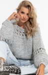 Fobya F1260 sweter chunky knit wełniany
