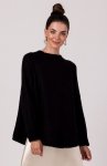 Be Knit BK105 sweter z nietoperzowymi rękawami czarny 