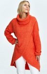 Długi sweter z golfem orange M891