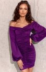 Brokatowa sukienka hiszpanka fioletowa