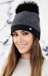 Kamea Aloes czapka z pomponem czarna