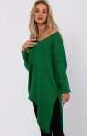 Moe M769 sweterkowa tunika asymetryczna zielona