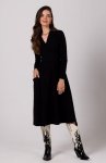 Bewear B266 sukienka rozkloszowana z naszytymi kieszeniami czarna 