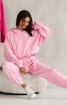 Dwuczęściowy dres damski z kapturem Lara róż cukierek