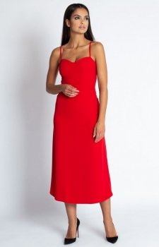 Dursi Nail elegancka sukienka na ramiączkach red
