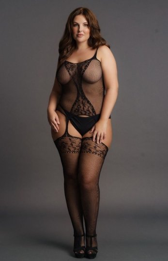 Bodystocking plus size Fishnet