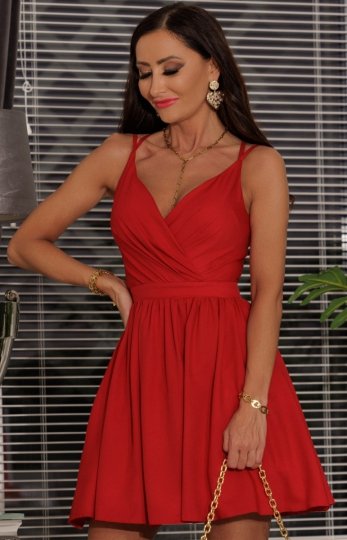 Rozkloszowana mini sukienka Lily czerwona