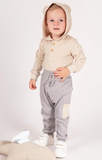 Bawełniane body dziecięce z kapturem z uszkami