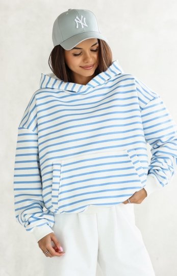 Bluza damska z kapturem w paski