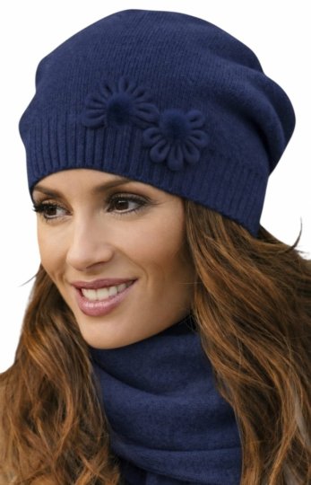 Granatowa czapka z wełny o eleganckim charakterze Abella 