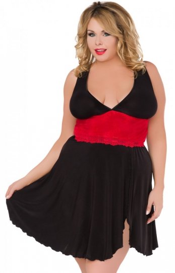 *Czarna koszulka plus size Z/5036