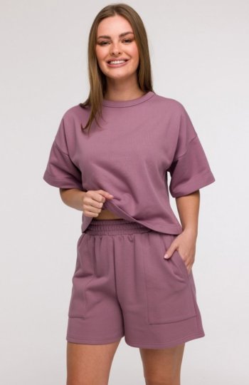 Bewear B295 szorty z kieszeniami wrzosowe 