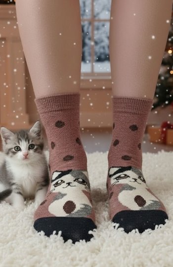 WiK 002 Angora 02 Koty skarpety damskie 