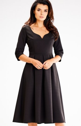 Awama A598 rozkloszowana sukienka czarna