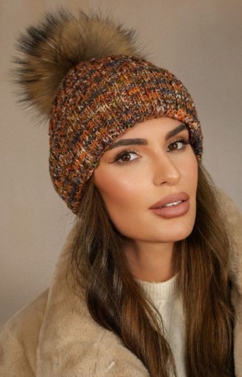 Zimowa czapka damska Pavone ruda