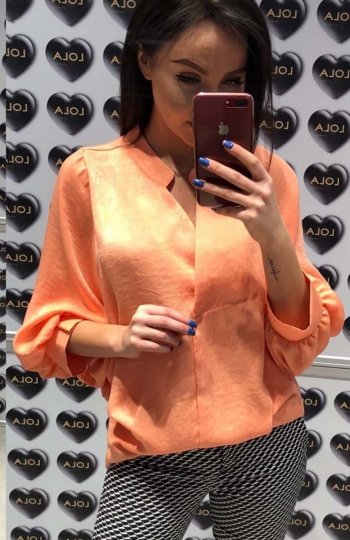Lola Fashion bluzka oversize pomarańczowa