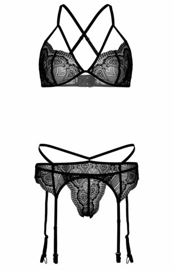 Heart Lace 4-częściowy komplet koronkowy