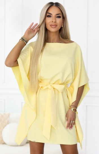 Numoco 287-41 SOFIA sukienka motyl z wiązaniem w pasie 