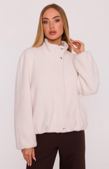 Moe kurtka z płaszczowej dzianiny beżowa M885 