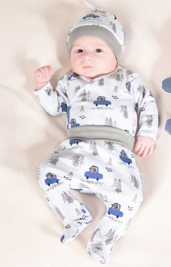 Półśpiochy niemowlęce bawełniane las i piesek 