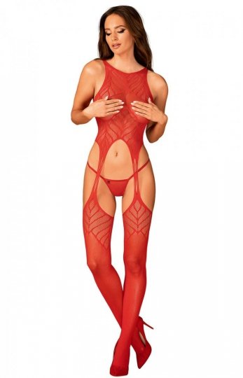 *Czerwone bodystocking Obsessive N122