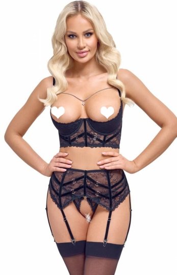 *Cottelli Mandy koronkowy set 3-częściowy *Cottelli Mandy koronkowy set 3-częściowy