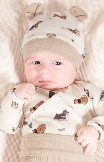 Bawełniane body dziecięce kopertowe pieski 