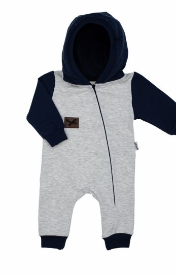 Pajac dresowy z kapturem melanż