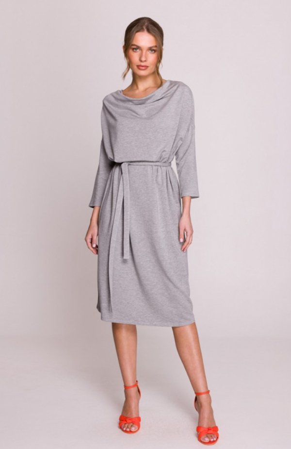 Stylove S403 sukienka oversize z modalu szara 