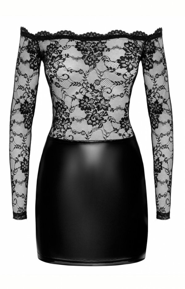 Noir dopasowana mini sukienka erotyczna-1