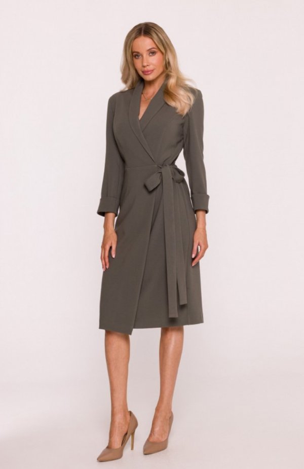Stylove S415 sukienka szmizjerka khaki 