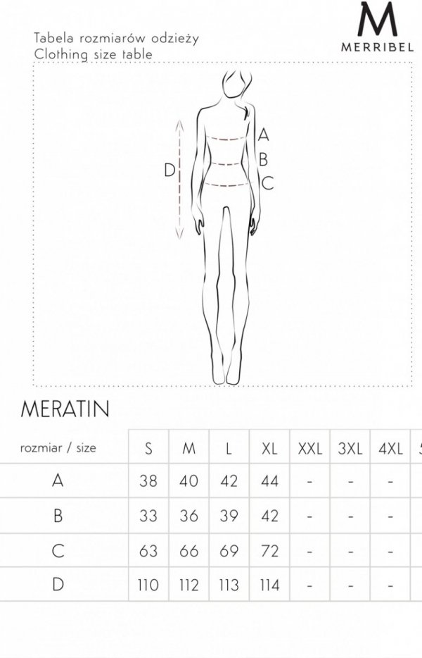 Sukienka midi z plisowaniem Meratin D07 tabela