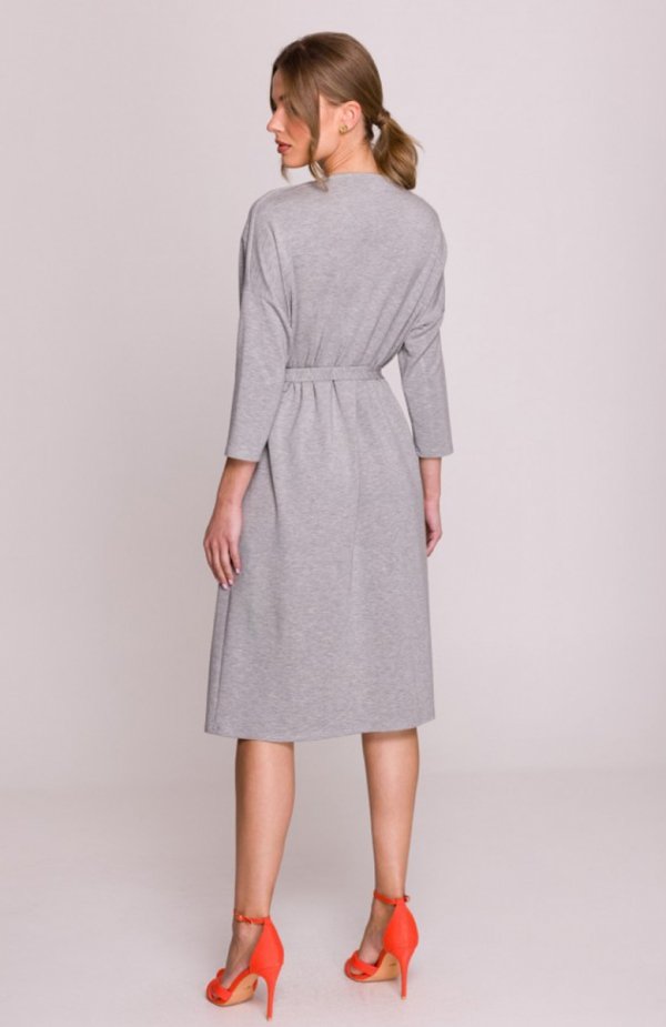 Stylove S403 sukienka oversize z modalu szara tył