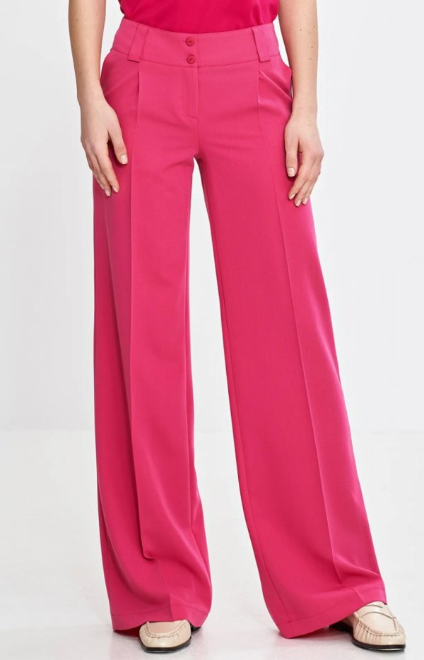 Nife spodnie damskie wide leg z kantem-1