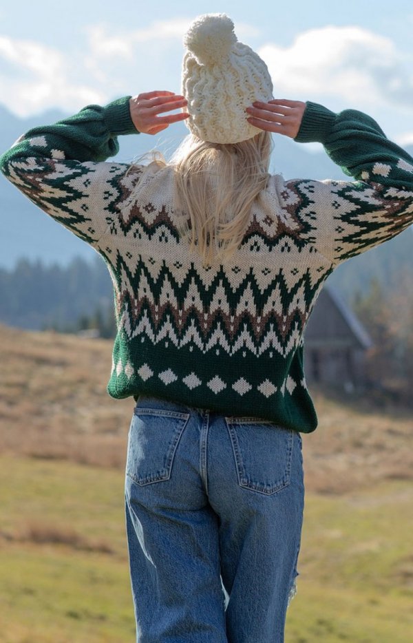 Oversizowy sweter w norweski styl F1367-2-1