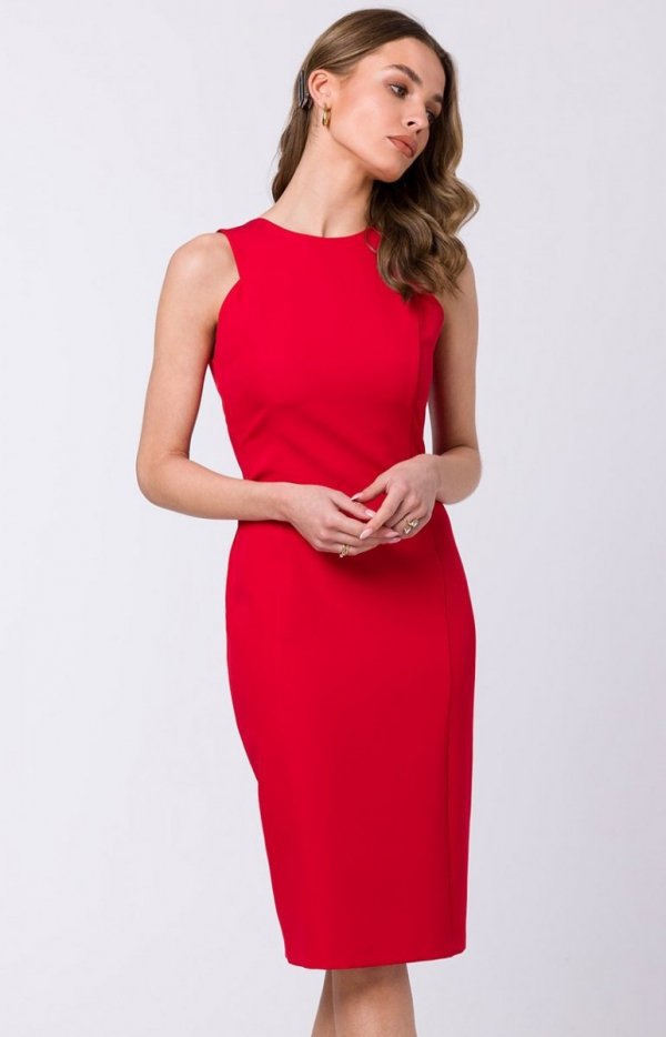 Stylove S342 czerwona ołówkowa sukienka