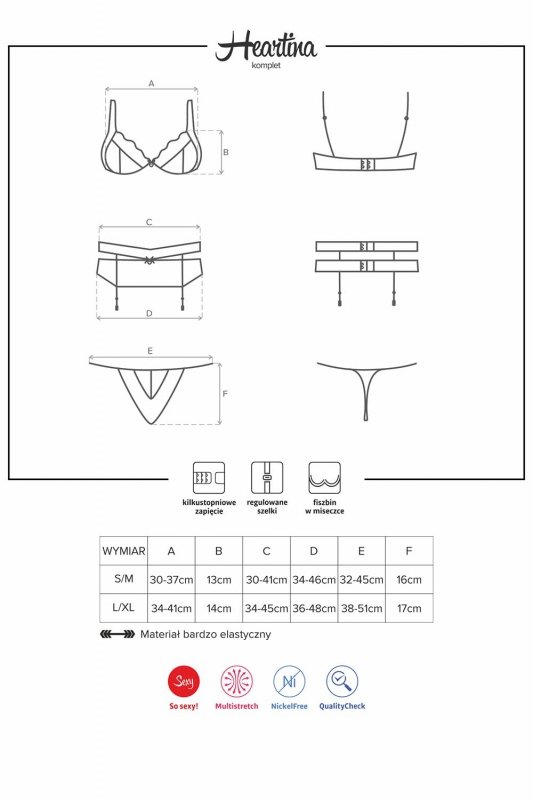 Obsessive Heartina set nocna komplet