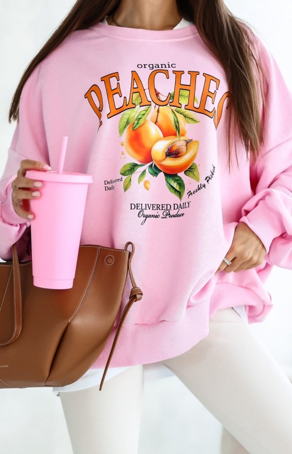 Ocieplana bluza damska peaches różowa-1