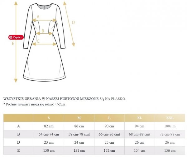 Brokatowa maxi sukienka Bella biała tabela