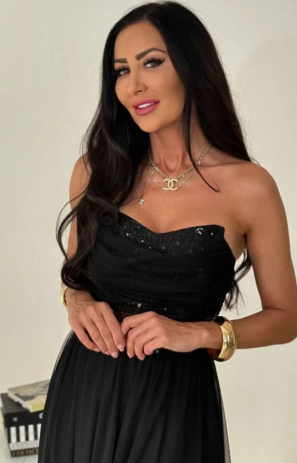 Tiulowa długa sukienka wieczorowa księżniczka-2