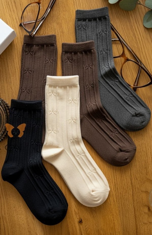 Magnetis YN5039 kokardki skarpety damskie 