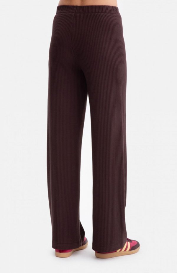 Bewear B300 spodnie z dzianiny prążkowanej ciemny brąz tył