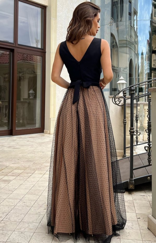 Elegancka długa sukienka Bicotone 2218-16 tył