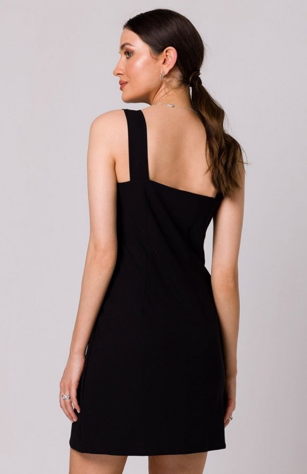 Makover sukienka mini na ramiączkach czarna K159 tył
