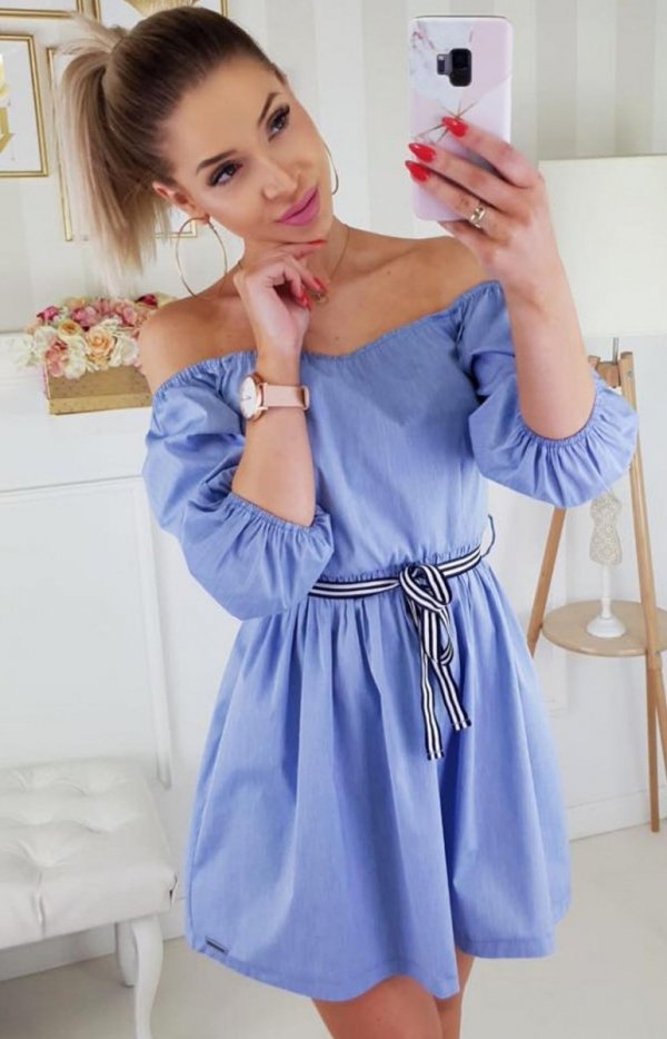 Koszulowa sukienka Bellisima niebieska