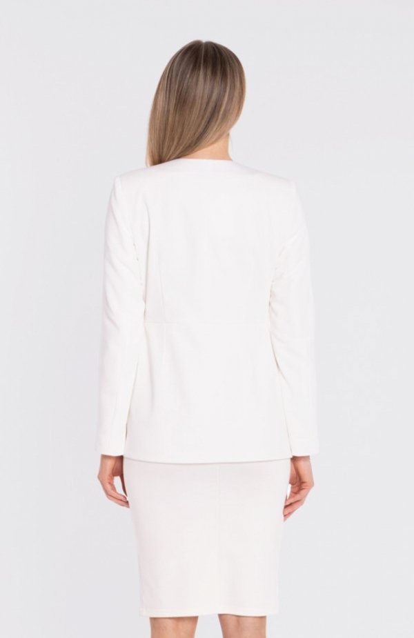 Stylove S432 marynarka z ozdobną kokardą ecru tył