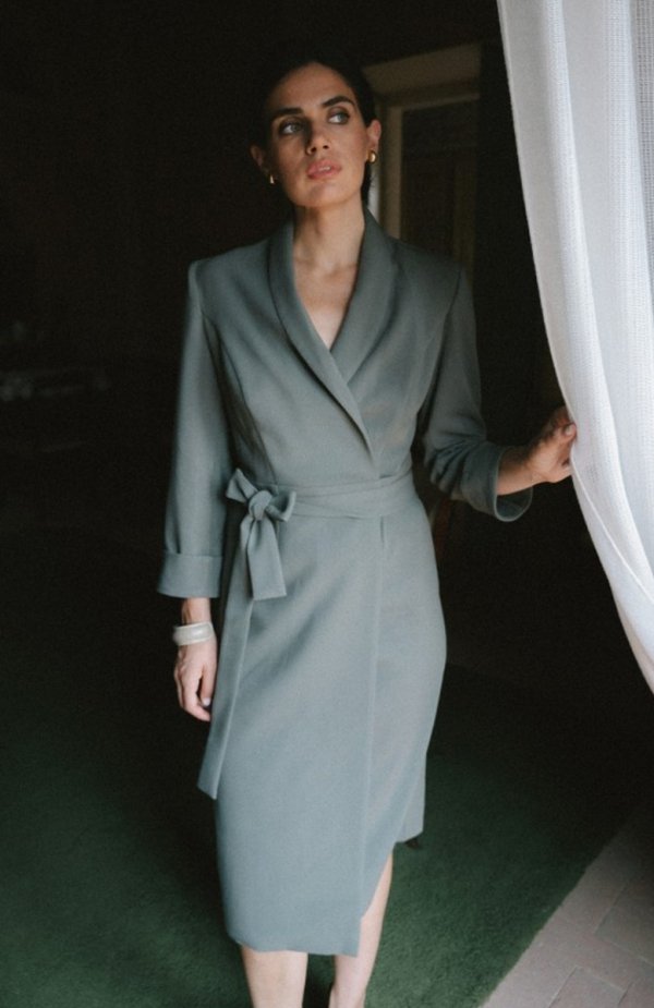 Stylove S415 sukienka szmizjerka khaki 