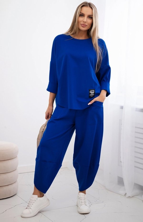 Komplet Punto Milano Winter bluza i spodnie chabrowy
